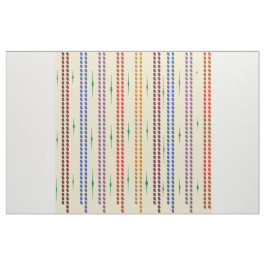 Kralen gordijn look crème met gemengde lijn kleure stof