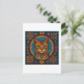 Kralen kitten look ontwerp briefkaart (Staand voorkant)