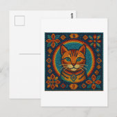 Kralen kitten look ontwerp briefkaart (Voorkant / Achterkant)