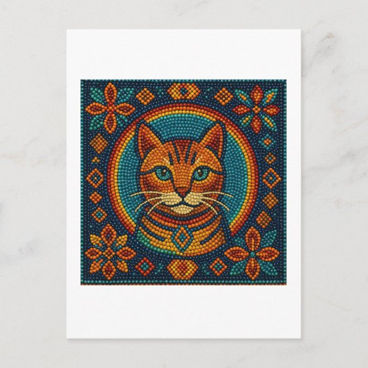 Kralen kitten look ontwerp briefkaart (Voorkant)