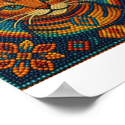 Kralen kitten look ontwerp poster (Hoek)