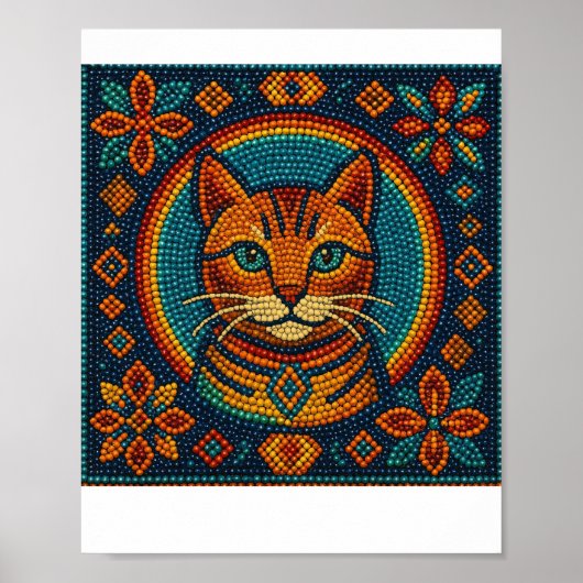 Kralen kitten look ontwerp poster (Voorkant)