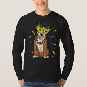 Kralen Masker Pitbull Mardi Gras Pit Bull Hond Mam T-shirt