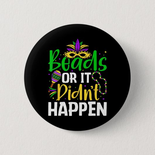 Kralen of het is niet gebeurd ronde button 5,7 cm (Voorkant)