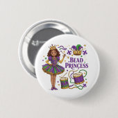 Kralen prinses - Mardi Gras Ronde Button 5,7 Cm (Voorkant /achterkant)