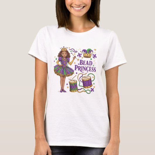 Kralen prinses - Mardi Gras T-shirt (Voorkant)