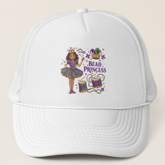 Kralen prinses - Mardi Gras Trucker Pet (Voorkant)