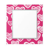 Kralen Rood en Wit Krabbel Hart Patroon Notitieblok (Voorkant)