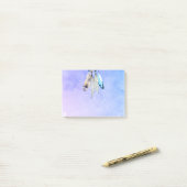 Kralen veren in Waterverven Post-it® Notes (Op bureau)