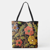 Kralen Victoriaanse Bloemen Tote Bag (Achterkant)