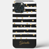 Kralen zwart wit nepgoud streeppatroon Case-Mate iPhone case (Achterkant)