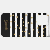 Kralen zwart wit nepgoud streeppatroon Case-Mate iPhone case (Achterkant (horizontaal))