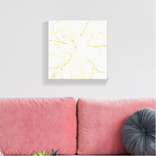 Kralend Bold Goud Bloem Lijn Kunst Minimalistische Canvas Afdruk