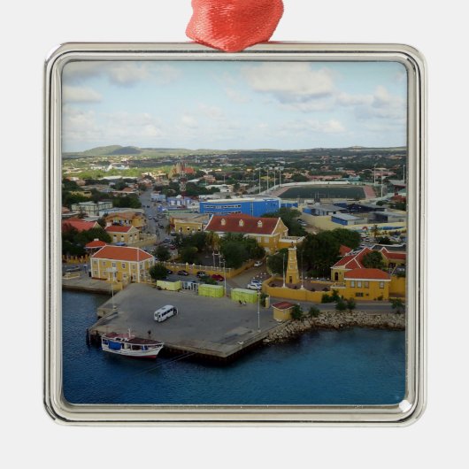 Kralendijk Harborfront Metalen Ornament (Voorkant)