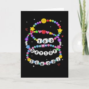 Kralenketting 100 dagen school leuk en kleurrijk kaart