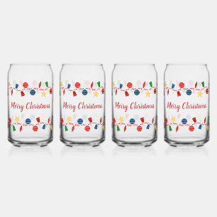 Kralenkrans met retro kerstornamenten blikvorm glas