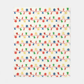 Kralenkrans met retro kerstornamenten fleece deken (Voorkant)