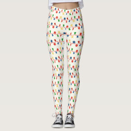 Kralenkrans met retro kerstornamenten leggings
