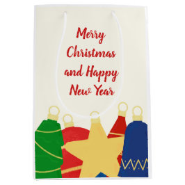 Kralenkrans met retro kerstornamenten medium cadeauzakje