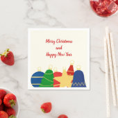 Kralenkrans met retro kerstornamenten servet (Insitu)