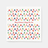 Kralenkrans met retro kerstornamenten servet (Voorkant)