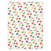 Kralenkrans met retro kerstornamenten tafelkleed (Voorkant)