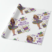 Kralenprinses - Mardi Gras Cadeaupapier (Uitgerold)