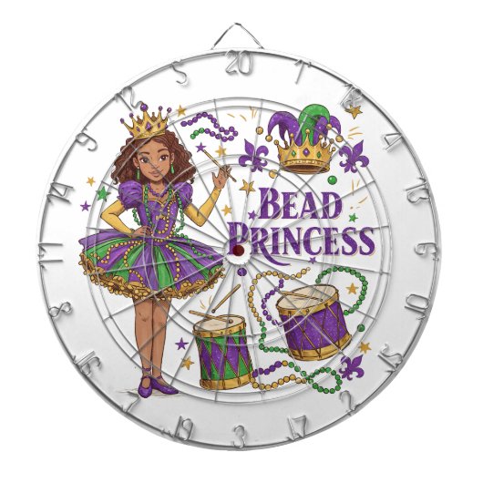 Kralenprinses - Mardi Gras Dartbord (Voorkant)