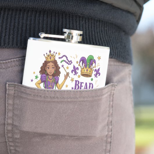 Kralenprinses - Mardi Gras Heupfles (Voorbeeld)