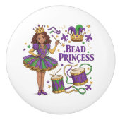 Kralenprinses - Mardi Gras Keramische Knop (Voorkant)