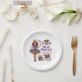 Kralenprinses - Mardi Gras Papieren Bordje