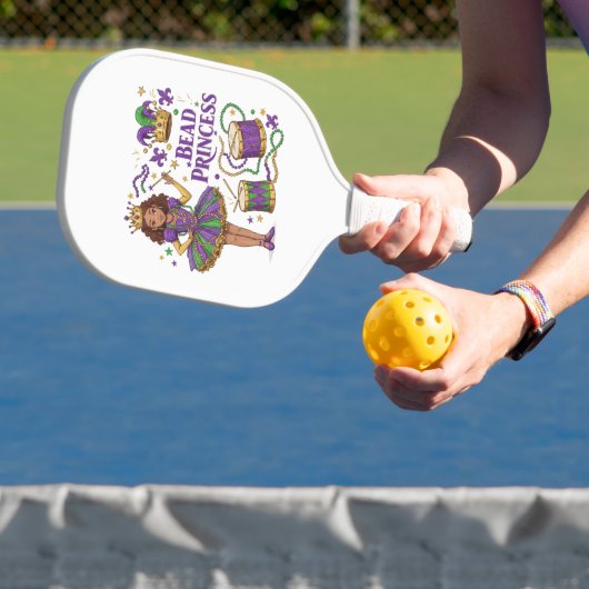 Kralenprinses - Mardi Gras Pickleball Paddle (Insitu)
