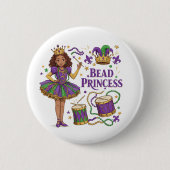 Kralenprinses - Mardi Gras Ronde Button 5,7 Cm (Voorkant)