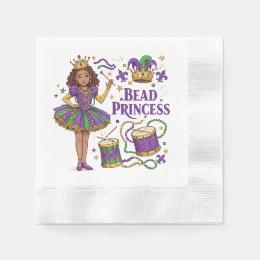 Kralenprinses - Mardi Gras Servet (Voorkant)
