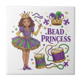Kralenprinses - Mardi Gras Tegeltje