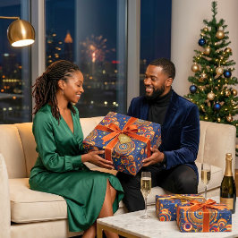 Kralenwerk Tribale Ankara Stippen Afro-Amerikaanse Cadeaupapier