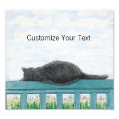 Kramer het kattenslapen op de balkon foto afdruk (Voorkant)