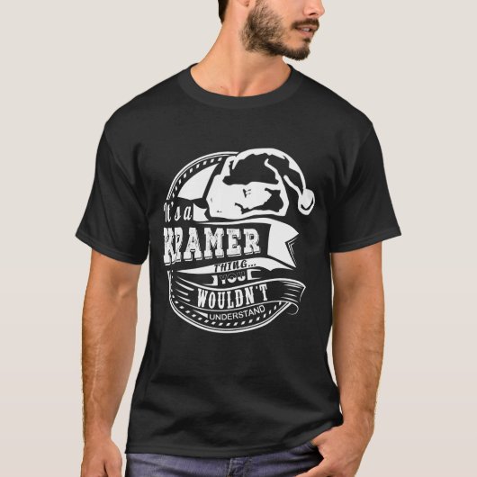 Kramer- Pet Xmas gepersonaliseerde naam T-shirt (Voorkant)