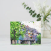 Krämerbrücke in Erfurt. Fachwerkhäuser auf Brücke Briefkaart (Staand voorkant)