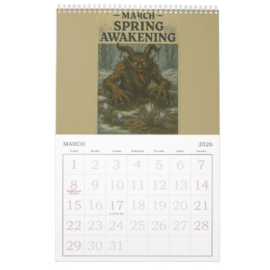 Krampus 2026: A Year of Mischief and Mayhem Kalender (Mar 2026)