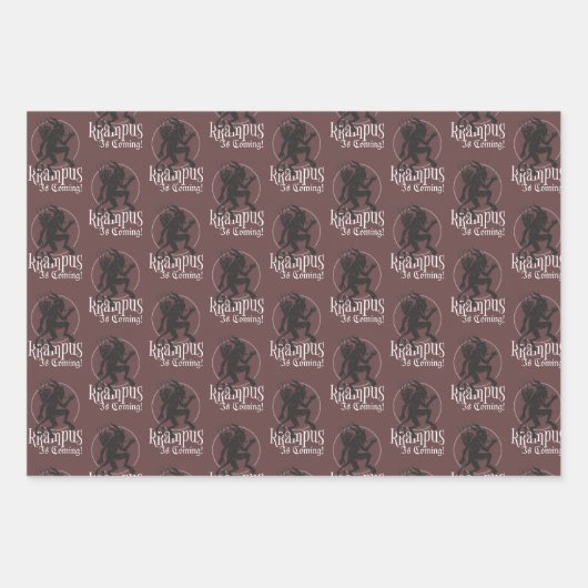 Krampus 3 Styles kerstfeestdag Inpakpapier Vel (Voorkant 3)