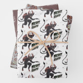 Krampus 3 Styles kerstfeestdag Inpakpapier Vel (In situ)