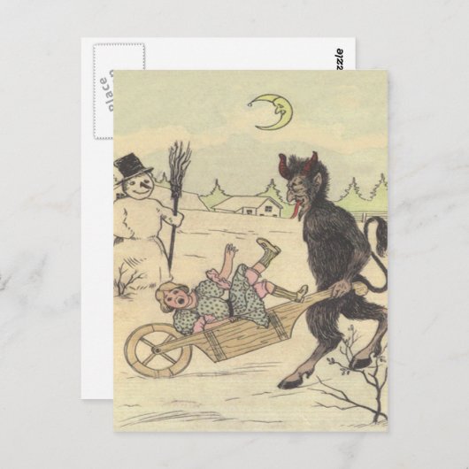 Krampus Away Bad Child Briefkaart (Voorkant / Achterkant)