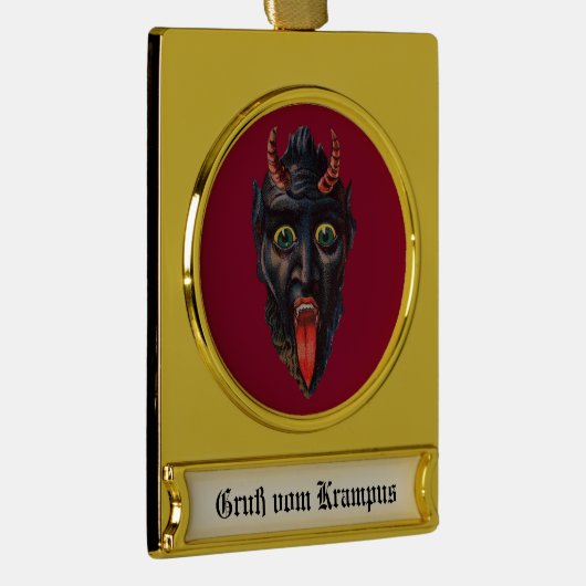 Krampus Banner Kerst Ornament Verguld Banner Ornament (Rechts)