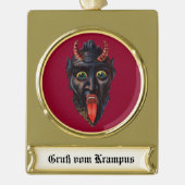 Krampus Banner Kerst Ornament Verguld Banner Ornament (Voorkant)