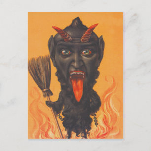 Krampus Bezem Hel Kettingen Briefkaart