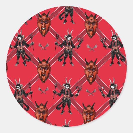 Krampus Box Design Ronde Sticker (Voorkant)