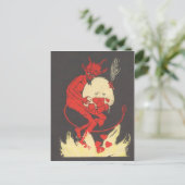 Krampus Brandende Harten Briefkaart (Staand voorkant)
