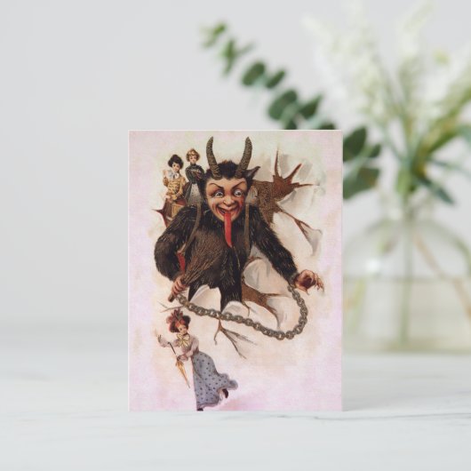 Krampus Breaking Through Briefkaart (Staand voorkant)