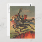 Krampus brengt slechte kinderen naar de hel briefkaart (Voorkant / Achterkant)